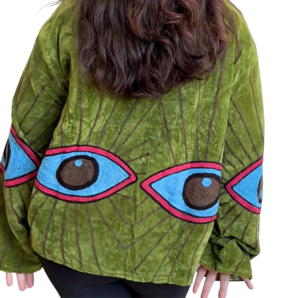 1 Lakshmi Jacket. Color verde manzana con ojo protector