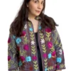 19 Lakshmi Jacket. Gris violáceo con flores