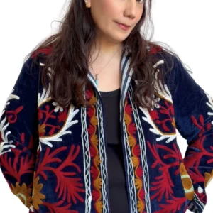 Lakshmi Jacket. Color azul rey y rojo