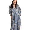 2 Shakti dress, Color azul acero con gatos