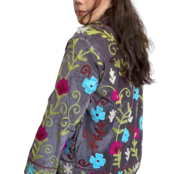 21 Lakshmi Jacket. Gris violáceo con flores