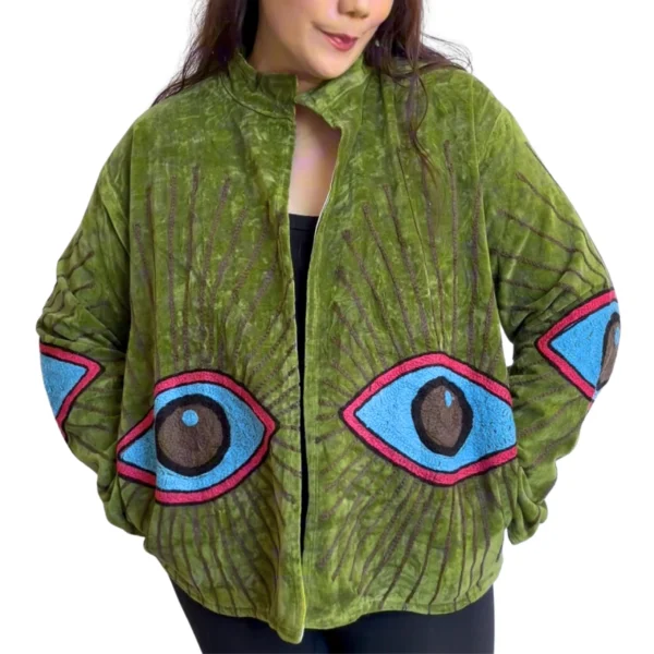 3 Lakshmi Jacket. Color verde manzana con ojo protector