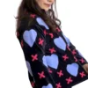 32 Lakshmi Jacket. Color azul marino con corazones