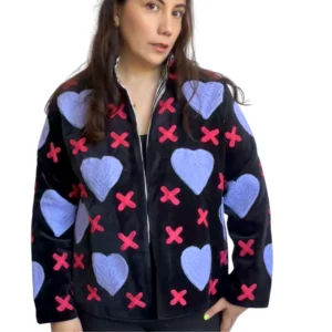 Lakshmi Jacket. Color azul marino con corazones