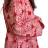 Selene Jacket, Color rojo brillante con flores