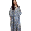4 Shakti dress, Color azul acero con gatos