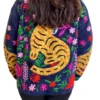 4 Lakshmi Jacket. Color azul marino con tigres de bengala