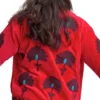49 Lakshmi Jacket. Color rojo cereza con abanicos