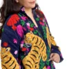 5 Lakshmi Jacket. Color azul marino con tigres de bengala