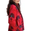 51 Lakshmi Jacket. Color rojo cereza con abanicos